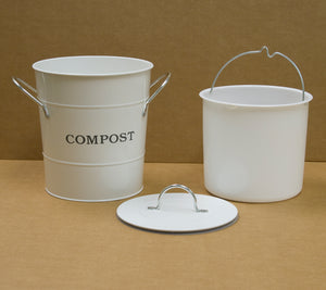 2-N-1 Kitchen Bucket in White